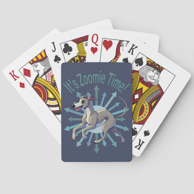 Es ist Zoomie Time Greyhound Spielkarten (Rückseite)