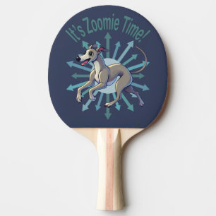 Es ist Zoomie Time Greyhound Tischtennis Schläger