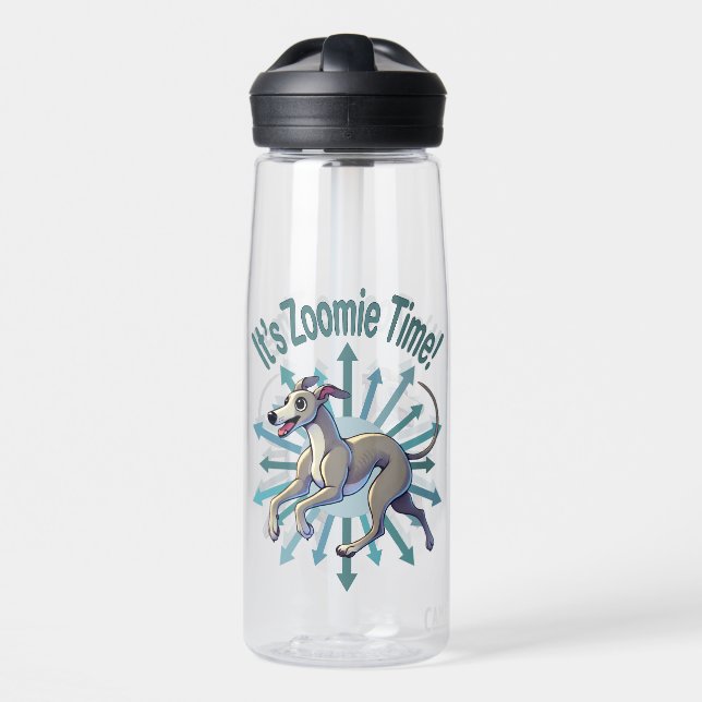 Es ist Zoomie Time Greyhound Trinkflasche (Vorne)