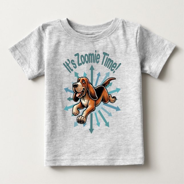 Es ist Zoomie Time Hound Dog Baby T-shirt (Vorderseite)