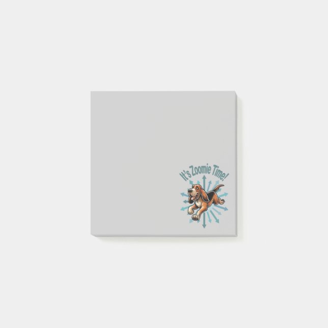 Es ist Zoomie Time Hound Dog Post-it Klebezettel (Vorderseite)
