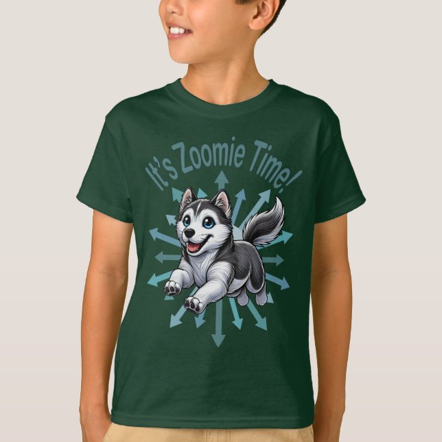 Es ist Zoomie Time Husky T-Shirt (Vorderseite)