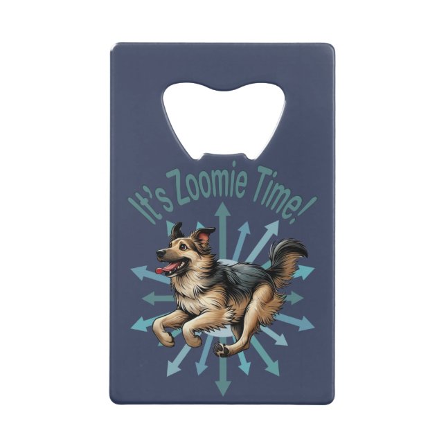 Es ist Zoomie Time Large Mutt Geldbeutel Flaschenöffner (Vorderseite)
