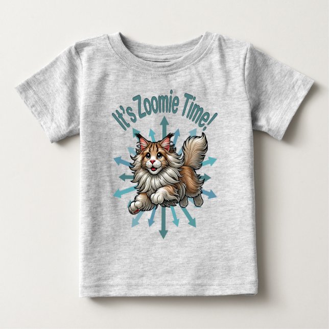 Es ist Zoomie Time Maine Coon Cat Baby T-shirt (Vorderseite)