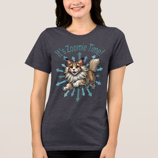Es ist Zoomie Time Maine Coon Cat Tri-Blend Shirt (Vorderseite)