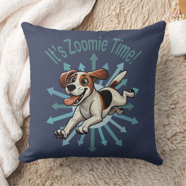 Es ist Zoomie Time Medium Beagle Mutt Kissen (Decke)
