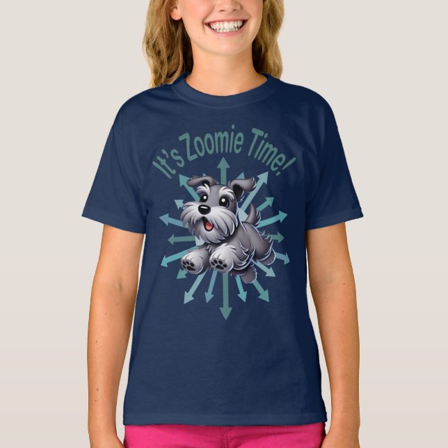Es ist Zoomie Time Miniature Schnauzer T-Shirt (Vorderseite)