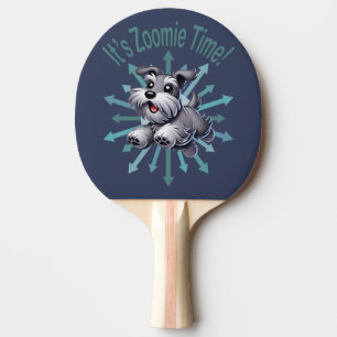 Es ist Zoomie Time Miniature Schnauzer Tischtennis Schläger