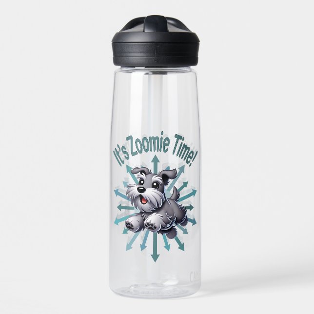 Es ist Zoomie Time Miniature Schnauzer Trinkflasche (Vorne)