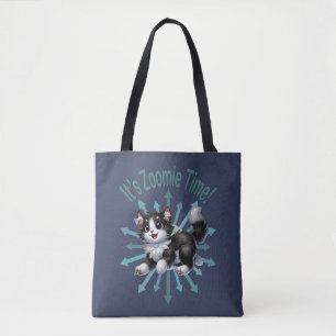 Es ist Zoomie Time Niedlich Black & White Cat