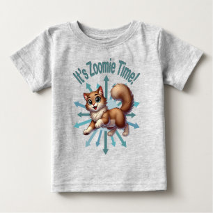 Es ist Zoomie Time Niedlich Brown & White Cat Baby T-shirt