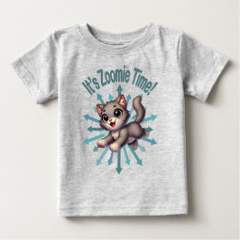Es ist Zoomie Time Niedlich Gray & White Cat Baby T-shirt