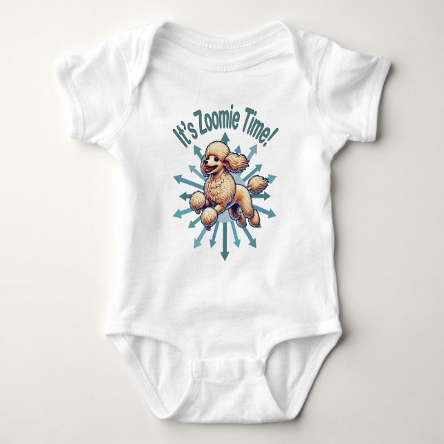 Es ist Zoomie Time Poodle Baby Strampler (Vorderseite)