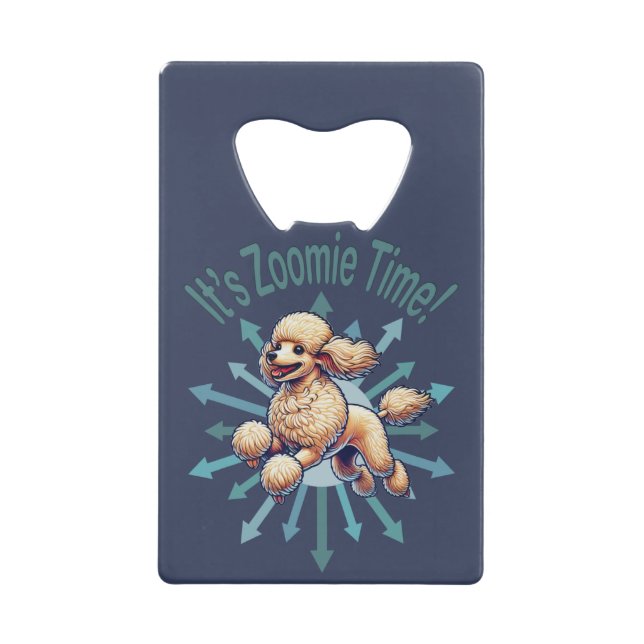Es ist Zoomie Time Poodle Geldbeutel Flaschenöffner (Vorderseite)
