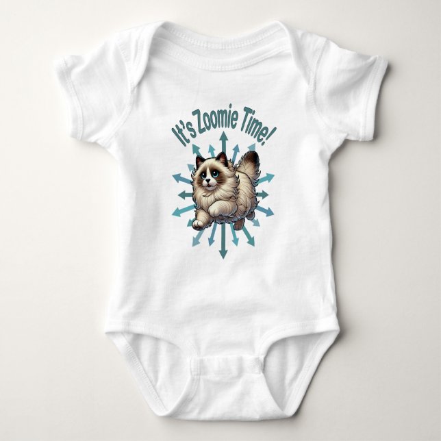 Es ist Zoomie Time Ragdoll Cat Baby Strampler (Vorderseite)