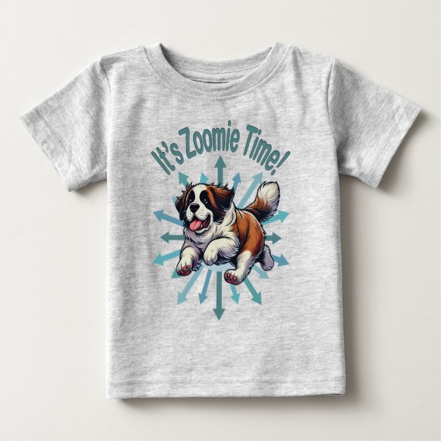Es ist Zoomie Time Saint Bernard Baby T-shirt (Vorderseite)