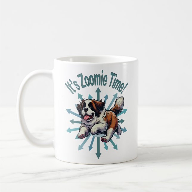 Es ist Zoomie Time Saint Bernard Kaffeetasse (Links)