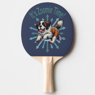 Es ist Zoomie Time Saint Bernard Tischtennis Schläger