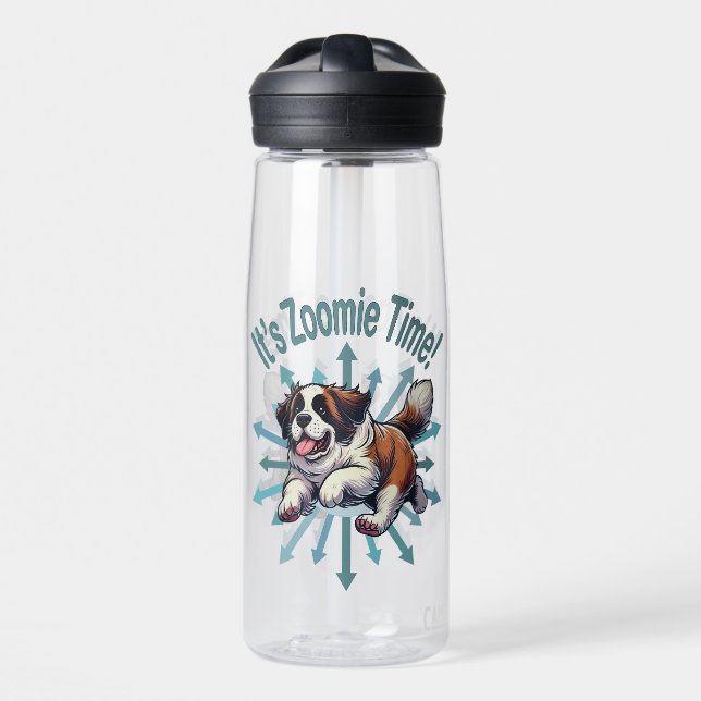 Es ist Zoomie Time Saint Bernard Trinkflasche (Vorne)