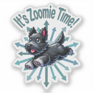 Es ist Zoomie Time Scottish Terrier Aufkleber