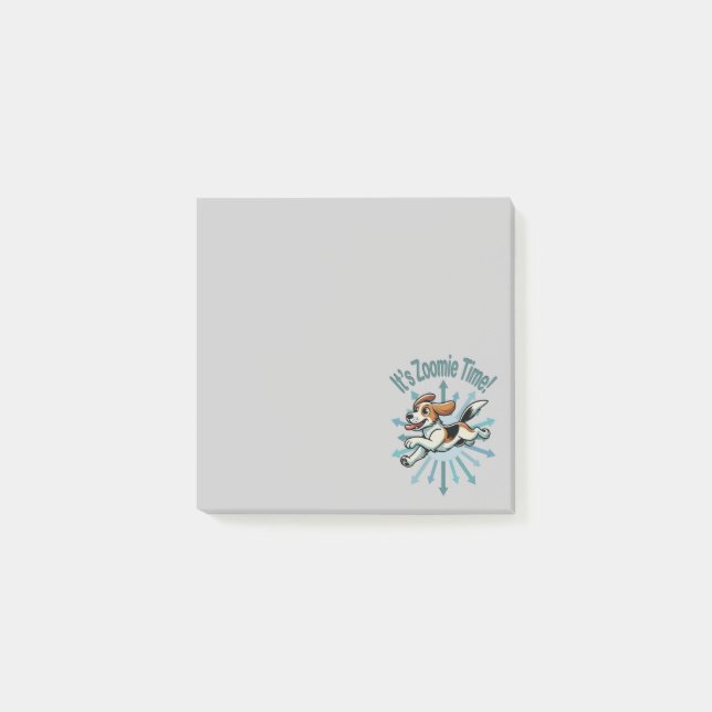 Es ist Zoomie Time Small Beagle Mutt Post-it Klebezettel (Vorderseite)