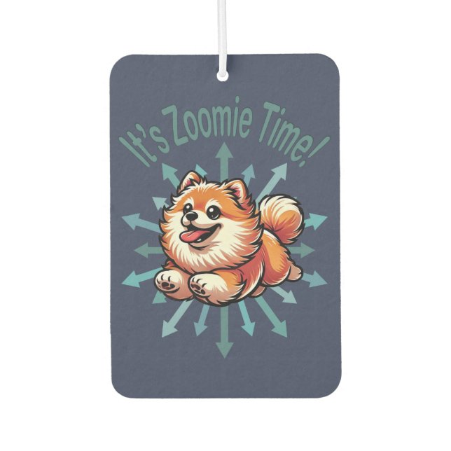 Es ist Zoomie Time Spitz Autolufterfrischer (Vorderseite)