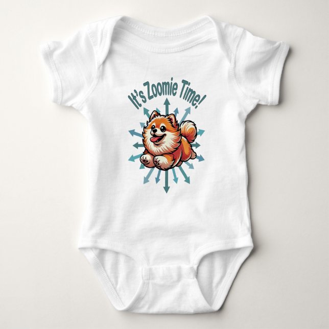 Es ist Zoomie Time Spitz Baby Strampler (Vorderseite)