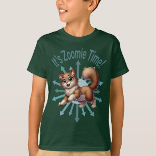 Es ist Zoomie Time Süße Braun-Weiße Katze T-Shirt