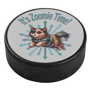 Es ist Zoomie Time Tortoise Muschel Cat Eishockey Puck