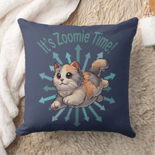 Es ist Zoomie Time Verdünnte Schildpatt Katze Kissen