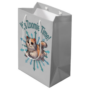Es ist Zoomie Time Verdünnte Schildpatt Katze Mittlere Geschenktüte