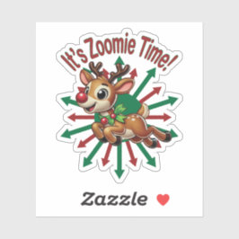 "Es ist Zoomie Time! Weihnachtsmann Aufkleber