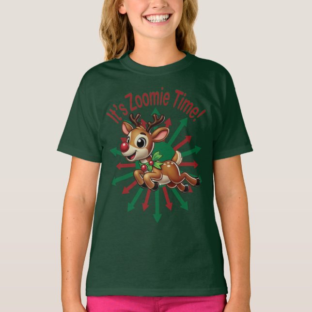 "Es ist Zoomie Time! Weihnachtsmann T-Shirt (Vorderseite)