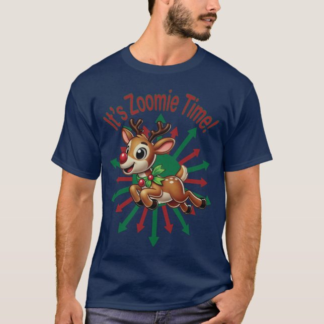 "Es ist Zoomie Time! Weihnachtsmann T-Shirt (Vorderseite)