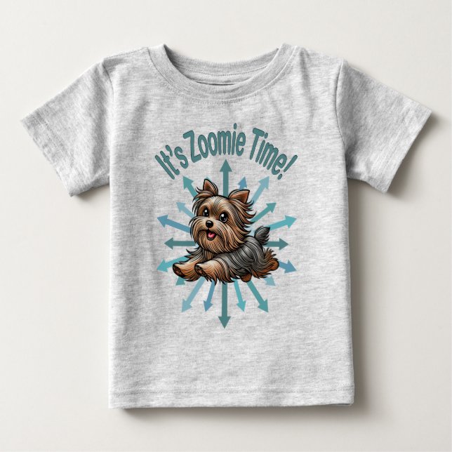 Es ist Zoomie Time Yorkshire Terrier Baby T-shirt (Vorderseite)