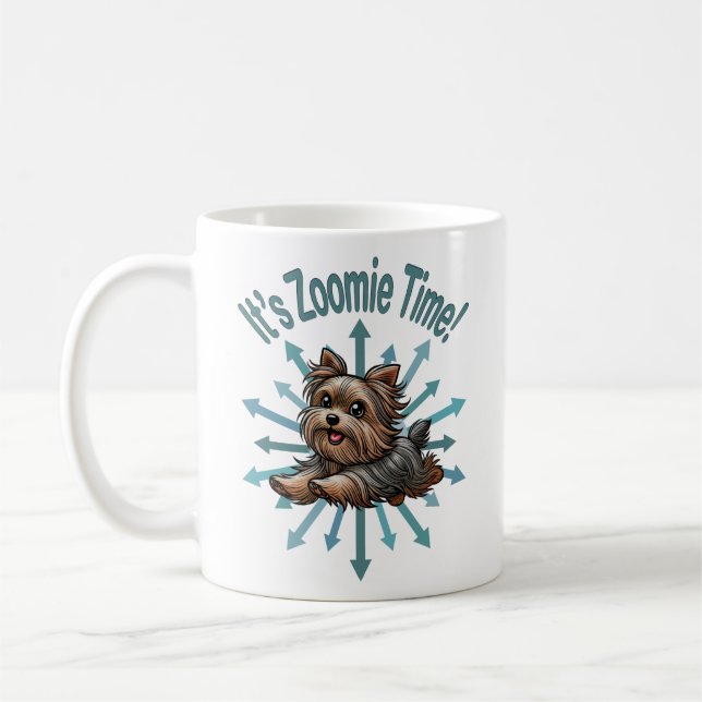 Es ist Zoomie Time Yorkshire Terrier Kaffeetasse (Links)