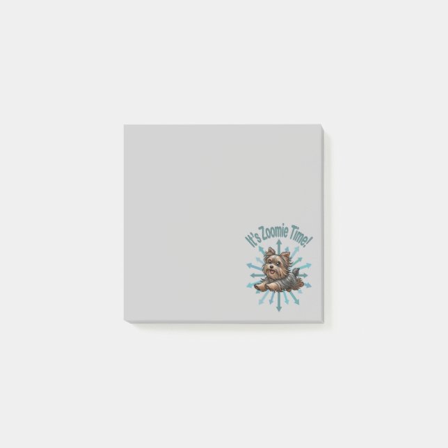 Es ist Zoomie Time Yorkshire Terrier Post-it Klebezettel (Vorderseite)