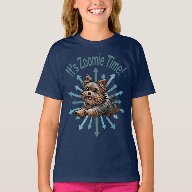 Es ist Zoomie Time Yorkshire Terrier T-Shirt (Vorderseite)
