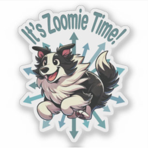 Es ist Zoomie Zeit Border Collie Aufkleber