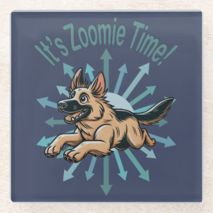 Es ist Zoomie-Zeit Deutscher Schäferhund Glasuntersetzer