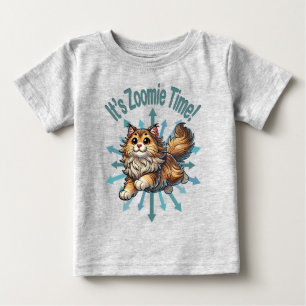 Es ist Zoomie Zeit Norwegische Waldkatze Baby T-shirt