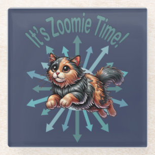 Es ist Zoomie-Zeit Schildpattkatze Glasuntersetzer