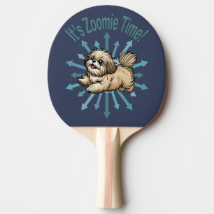 Es ist Zoomie Zeit Shih Tzu Tischtennis Schläger