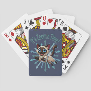 Es ist Zoomie-Zeit Siam-Katze Spielkarten