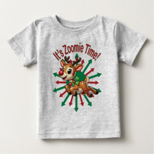 "Es ist Zoomie-Zeit! Weihnachts-Rentiere Baby T-shirt