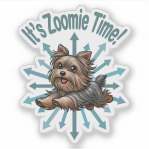 Es ist Zoomie-Zeit Yorkshire Terrier Aufkleber