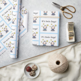 Es ist Zwillingsjunge Geschenkpackung, Babydusche Geschenkpapier