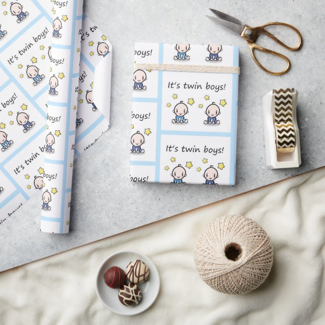 Es ist Zwillingsjunge Geschenkpackung, Babydusche  Geschenkpapier (Kunsthandwerk)