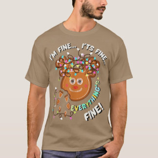 Es istFineChristmas Lights Reindeer Gingerbread Ko T-Shirt