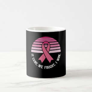 Es kam. Wir kämpften. Ich gewann. Brustkrebs-Überl Kaffeetasse